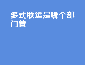 多式联运是哪个部门管