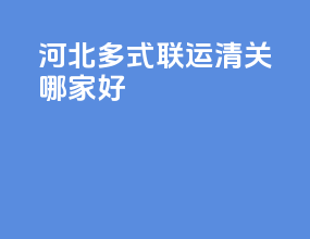 河北多式联运清关哪家好