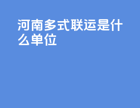 河南多式联运是什么单位