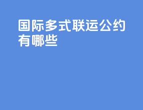 国际多式联运公约有哪些