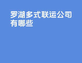 罗湖多式联运公司有哪些