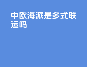 中欧海派是多式联运吗