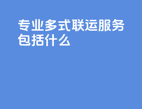 专业多式联运服务包括什么