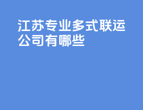 江苏专业多式联运公司有哪些