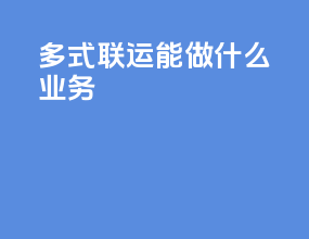 多式联运能做什么业务