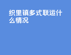 织里镇多式联运什么情况