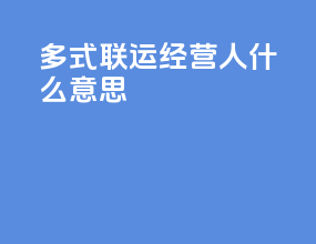 多式联运经营人什么意思