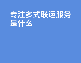 专注多式联运服务是什么