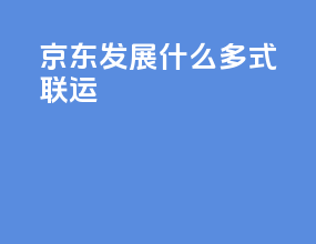 京东发展什么多式联运