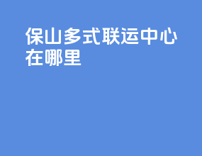 保山多式联运中心在哪里
