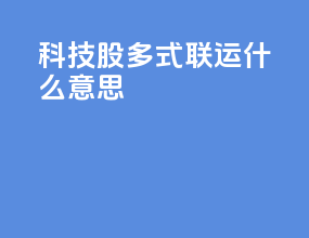 科技股多式联运什么意思