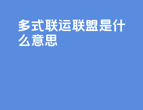 多式联运联盟是什么意思