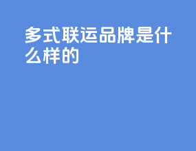多式联运品牌是什么样的