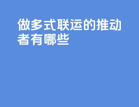做多式联运的推动者有哪些