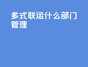 多式联运什么部门管理