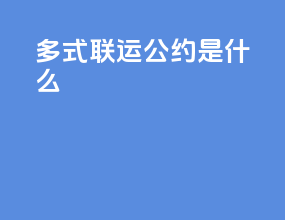 多式联运 公约是什么