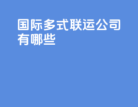 国际多式联运公司有哪些