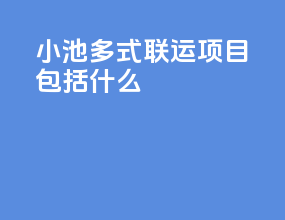 小池多式联运项目包括什么