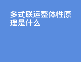 多式联运整体性原理是什么