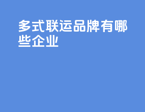 多式联运品牌有哪些企业