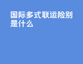 _国际多式联运险别是什么