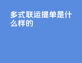 多式联运提单是什么样的
