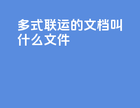 多式联运的文档叫什么文件