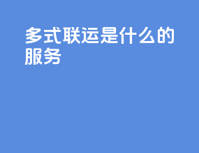 多式联运是什么的服务
