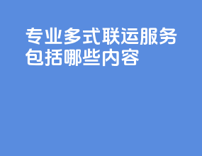 专业多式联运服务包括哪些内容