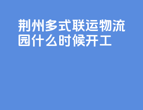 荆州多式联运物流园什么时候开工