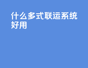 什么多式联运系统好用