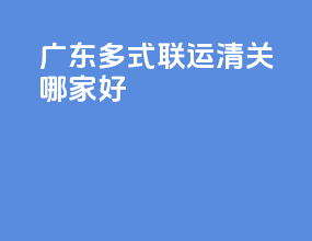 广东多式联运清关哪家好