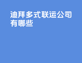 迪拜多式联运公司有哪些