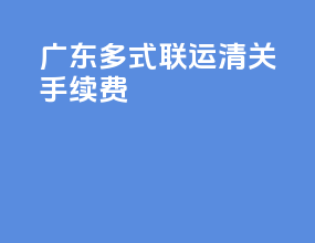广东多式联运清关手续费