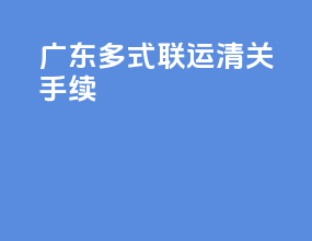 广东多式联运清关手续