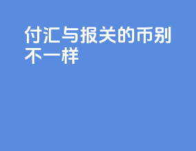 付汇与报关的币别不一样