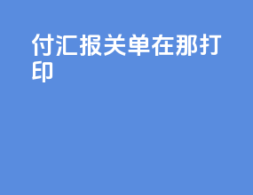 付汇报关单在那打印