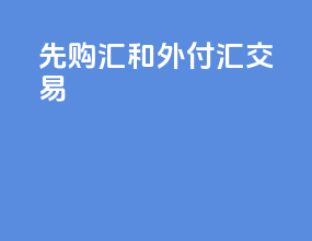 先购汇和外付汇交易