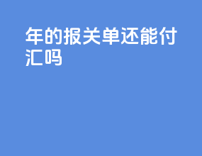 8年的报关单还能付汇吗