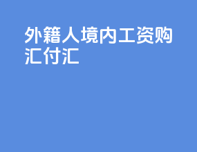外籍人境内工资购汇付汇