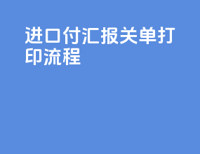 进口付汇报关单打印流程