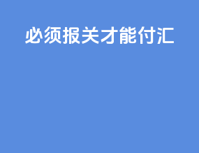 必须报关才能付汇