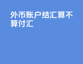 外币账户结汇算不算付汇