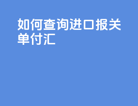 如何查询进口报关单付汇