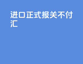 进口正式报关不付汇