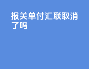 报关单付汇联取消了吗