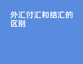 外汇付汇和结汇的区别
