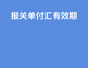 报关单付汇有效期