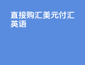 直接购汇美元付汇英语