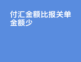 付汇金额比报关单金额少
